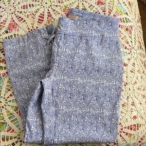 Philosophy Blue Paisley Patterned pull on pants. XS. Like new condition.